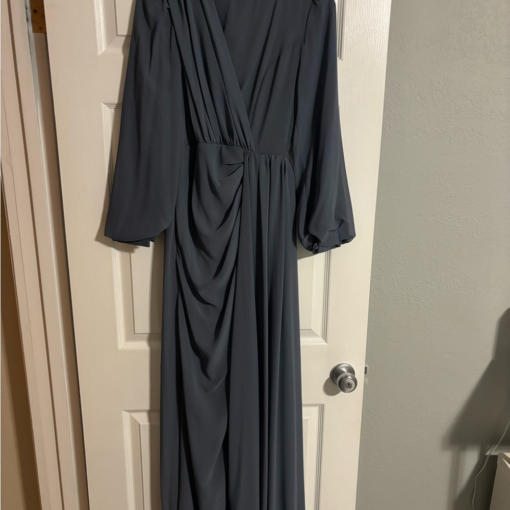 Chic Long Sleeve Gray Dress